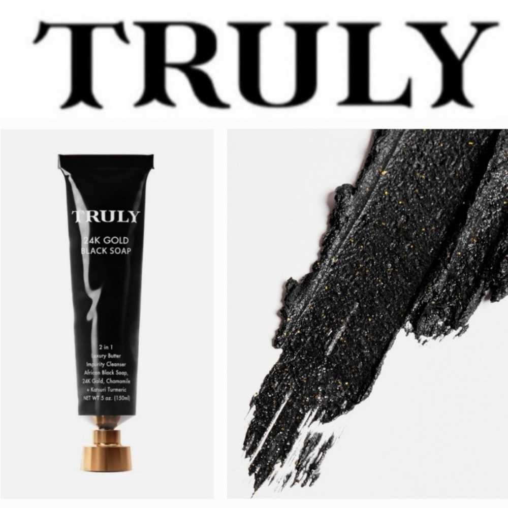 NEW TRULY 24k Gold Black Soap 2 In 1 Luxury Butter Impurity Cleanser